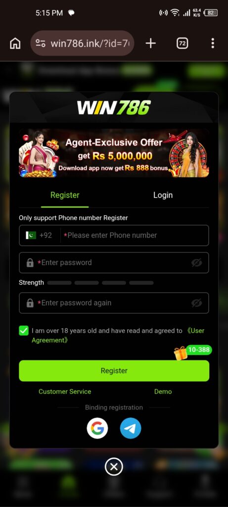 Win786 Game registration