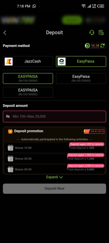 Win786 game deposit
